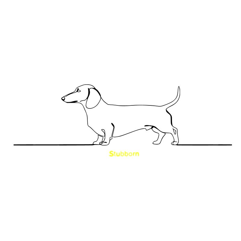 Dackel Stur Line Art Spruch