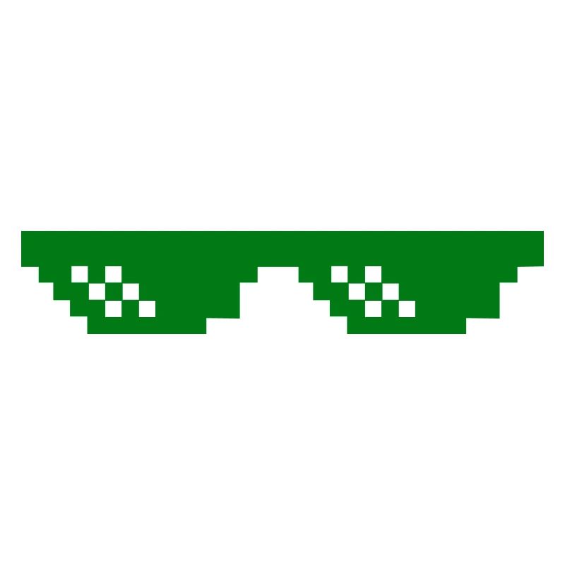 Green pixel pattern with contrast blocks