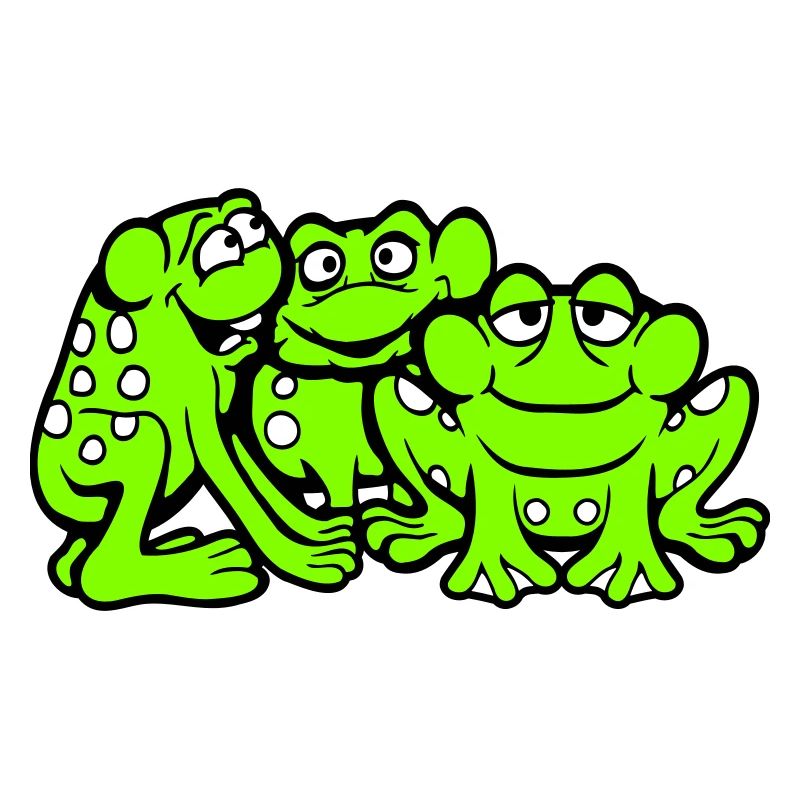 3 grenouilles équipe crapaud amis cool équipage drôle mignon