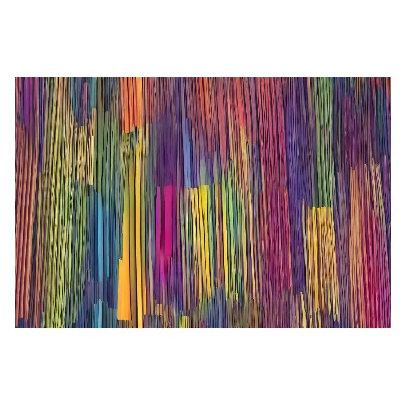 Affiche de forme irrégulière à rayures colorées