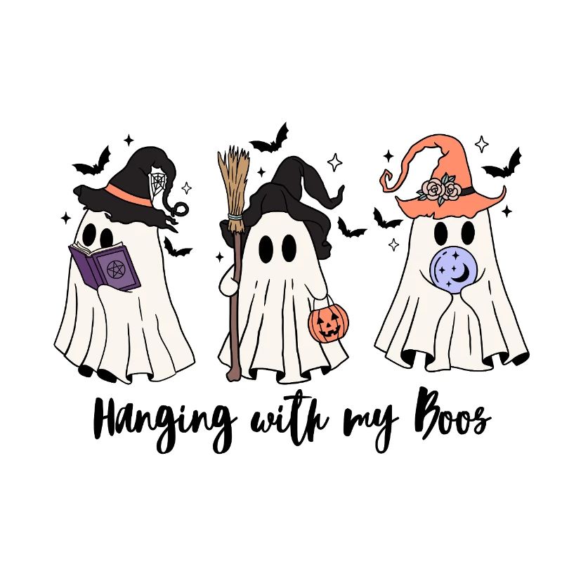 🧙‍♀️ Witchy Ghost Squad – Spooky & Cute 👻