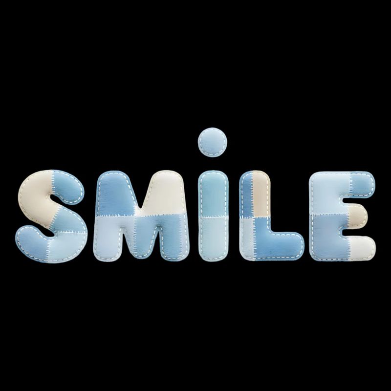 Lettrage Stitch Patch Smile
