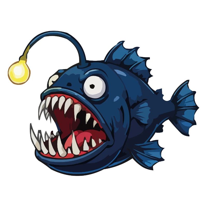 Deep-sea frogfish with light