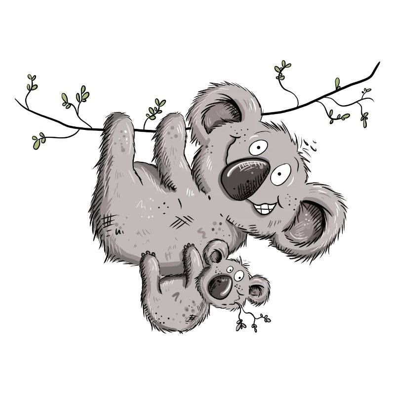 Drolliger Koala Bär Mit Koala Baby