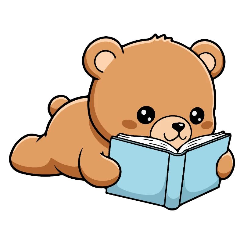Buchbär Lustiger Bär liest Buch