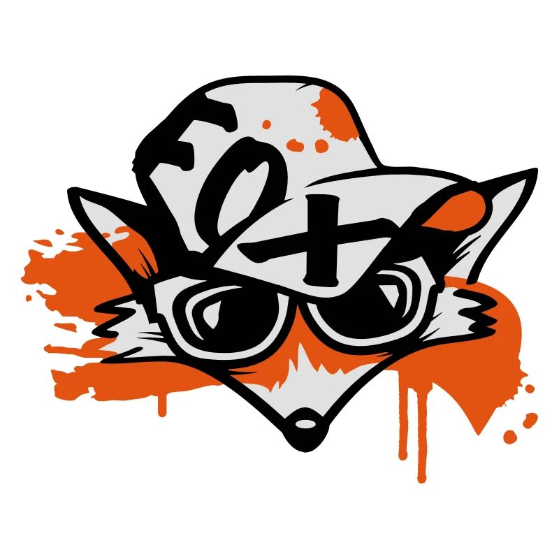 fox with a baseball cap and sunglasses