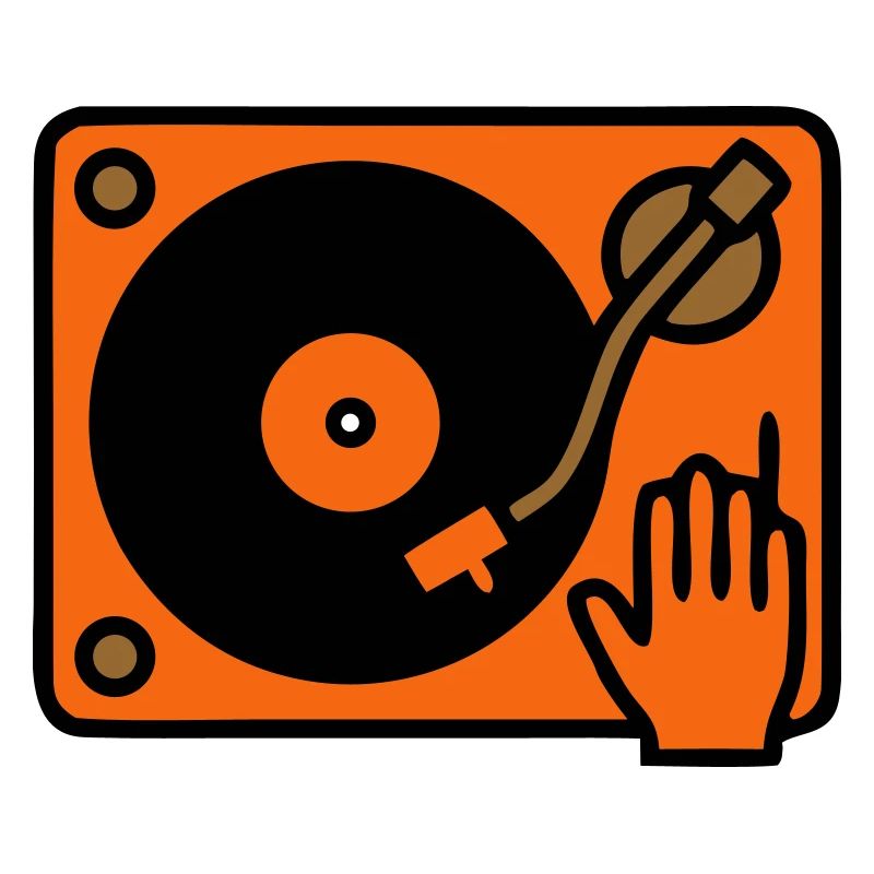 DJ Turntable grattant à la main