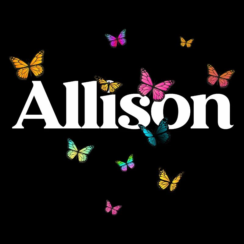 Schöner Mädchenname mit Schmetterlingen ALLISON