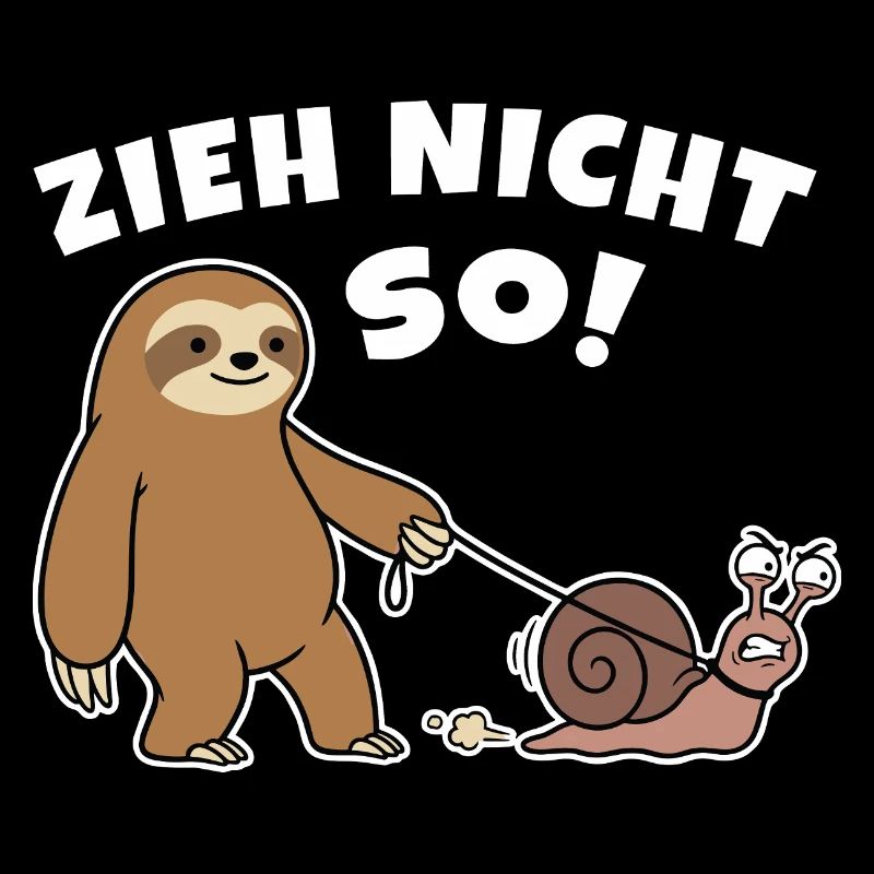 Don't pull like that! Sloth walks with snail