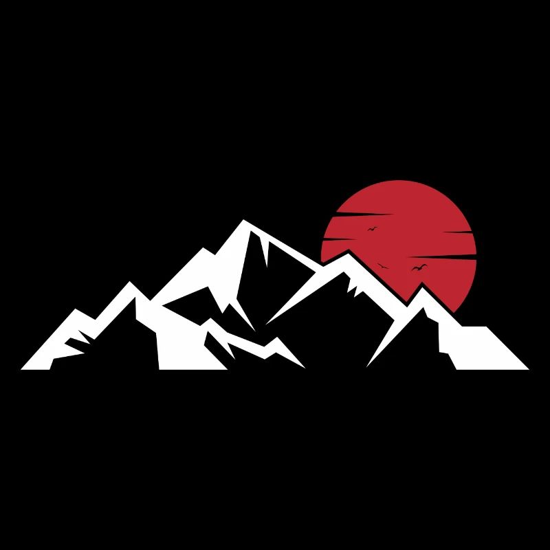 Crimson Sun Over Snowy Peaks