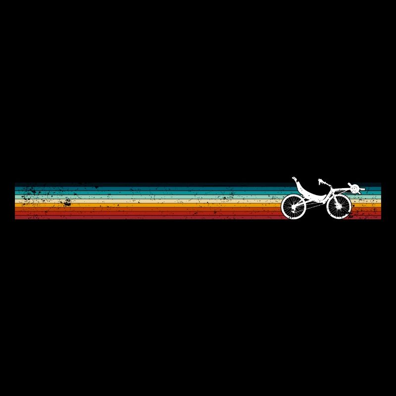 Silhouette de vélo rétro à rayures arc-en-ciel
