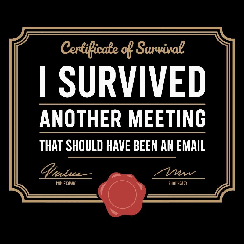 I Survived Another Meeting Email Home Office Office