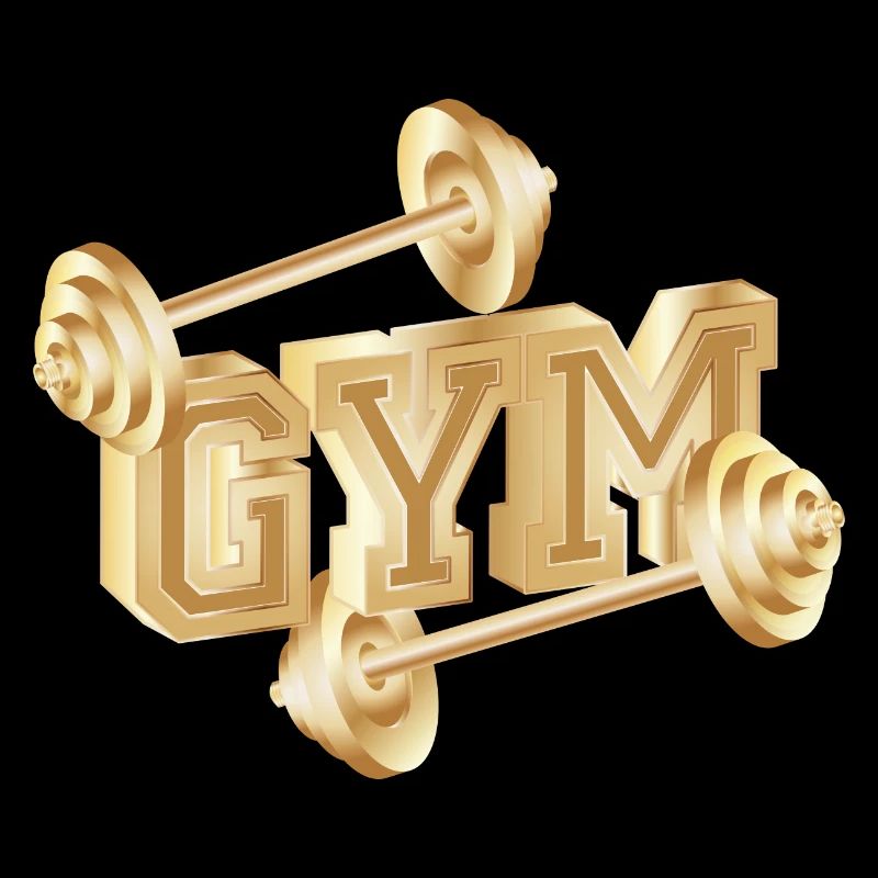 Typographie d’haltères dorée pour les amateurs de gym