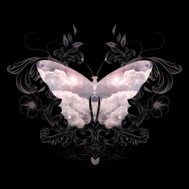 Un papillon céleste de nuages délicats