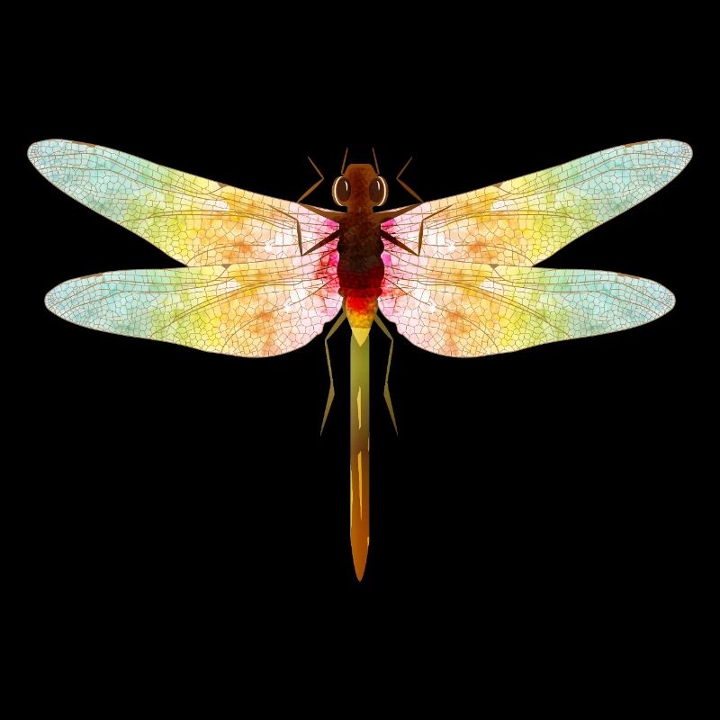 Libellule irisée – motif insecte en filigrane