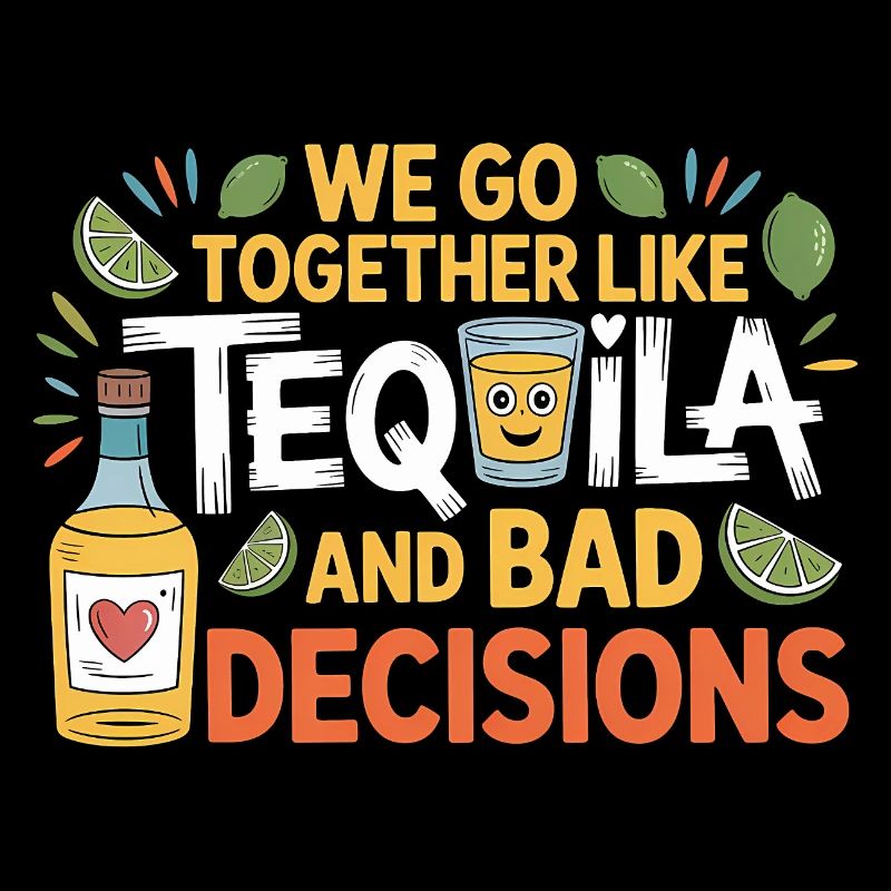 Tequila & Bad Decisions Funny Friends Gift