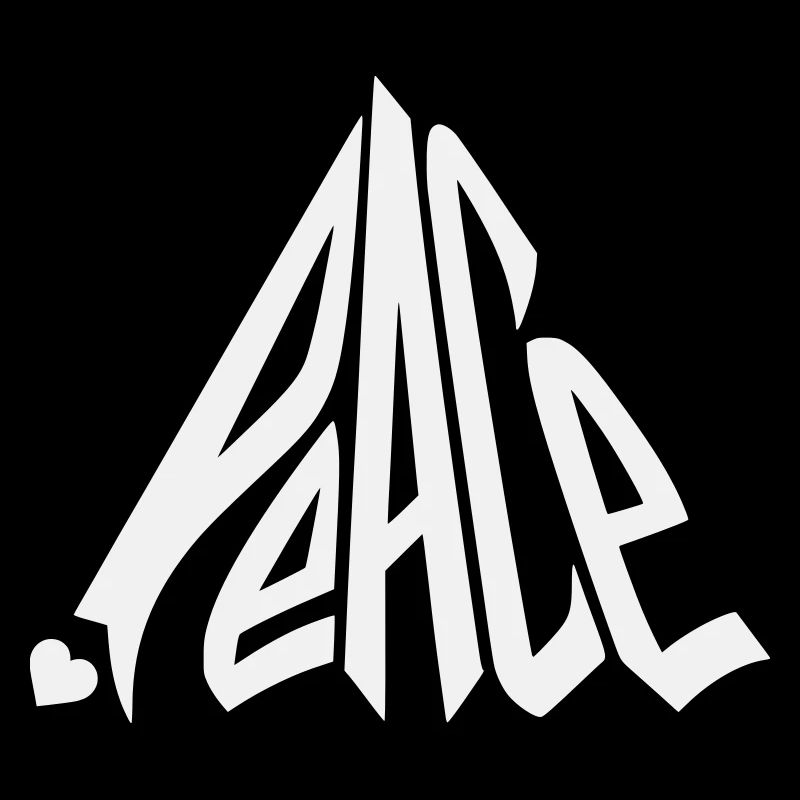 Peace Graffiti Herz Schriftzug