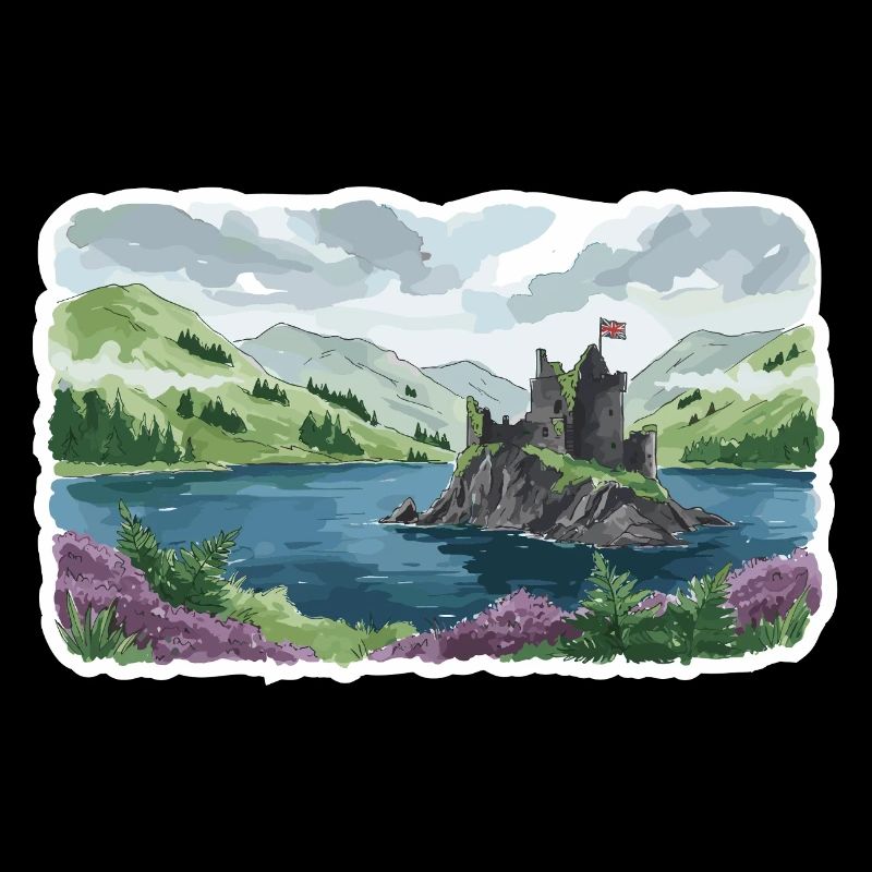 Scottish Highlands Eilean Donan Castle Loch Art