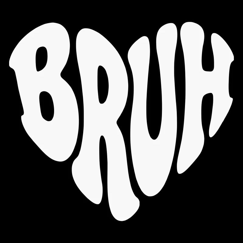 Bruh Retro Heart - Customizable color