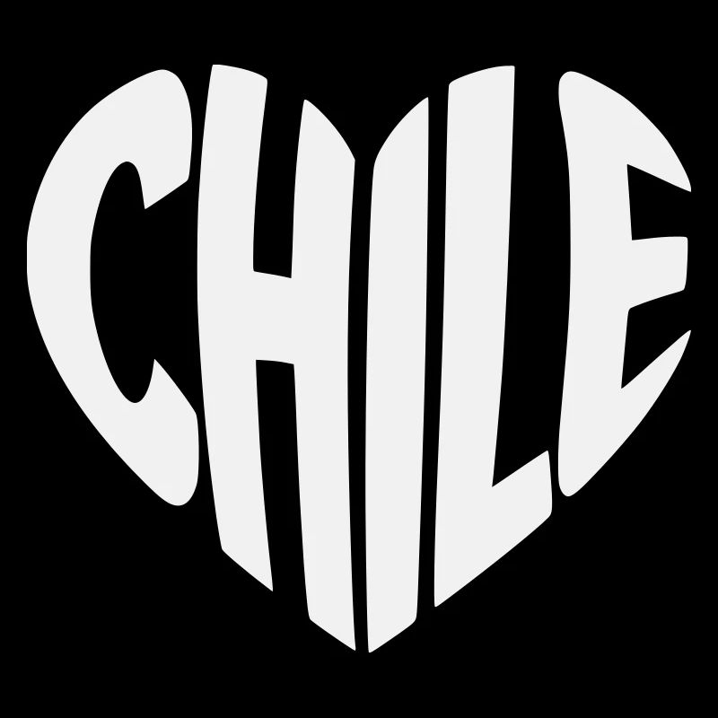 Chile Heart Typography Design