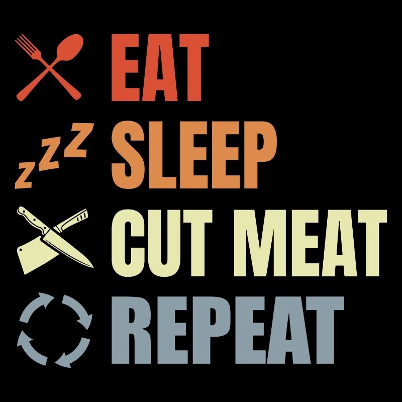 Manger Dormir Viande coupée Répéter