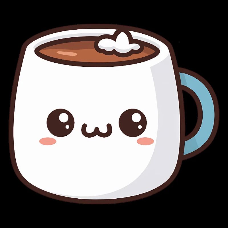 Tasse de chocolat chaud kawaii