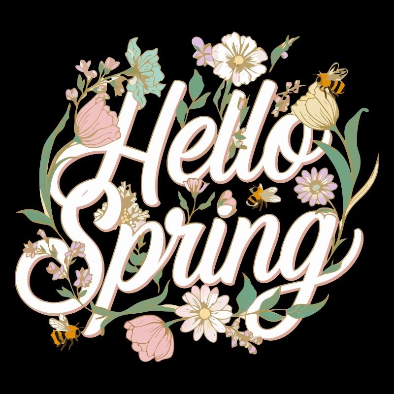 Hello Spring – Spring Flowers & Bees T-Shirt