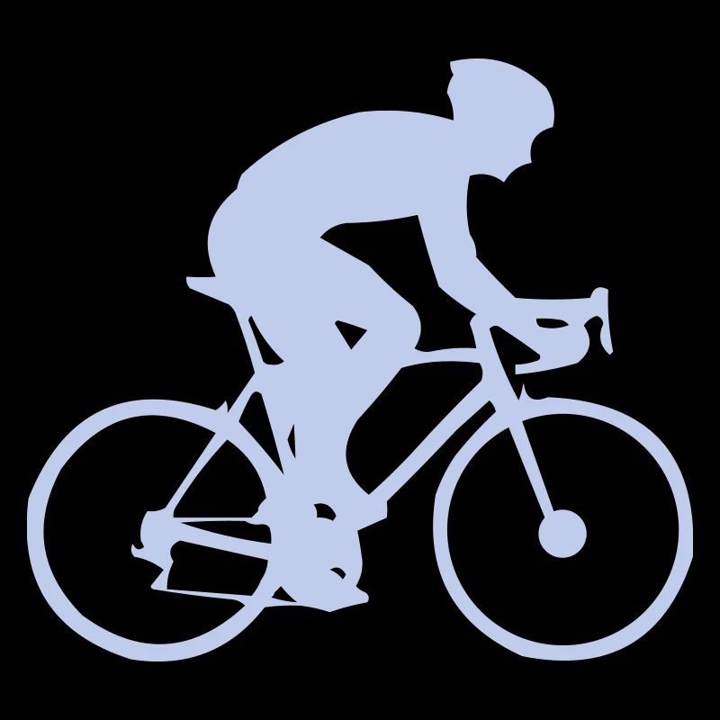 Silhouette cycliste en bleu pastel