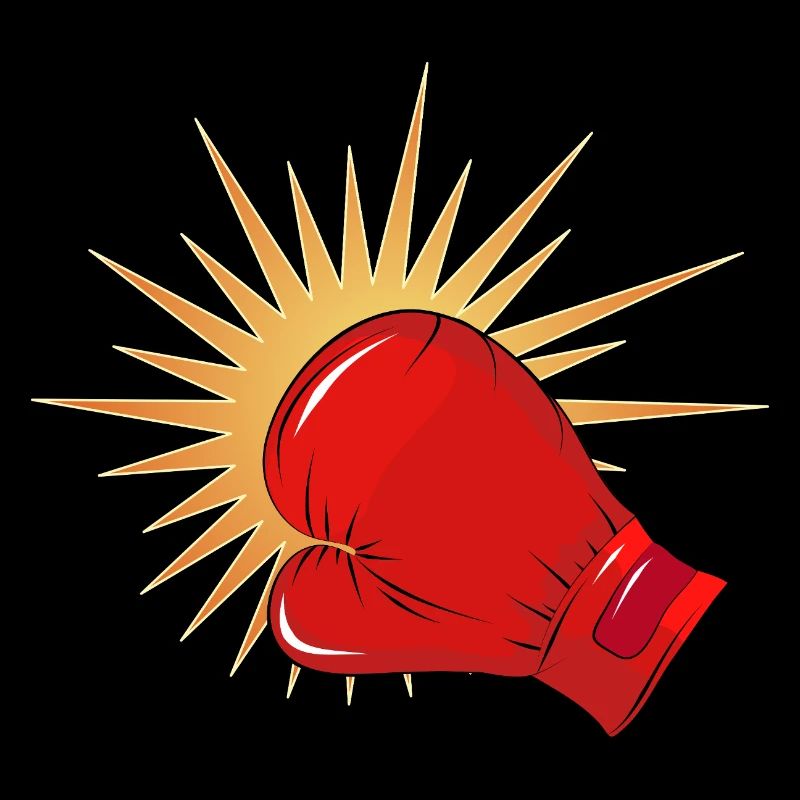 Roter Boxhandschuh mit Schlag-Effekt