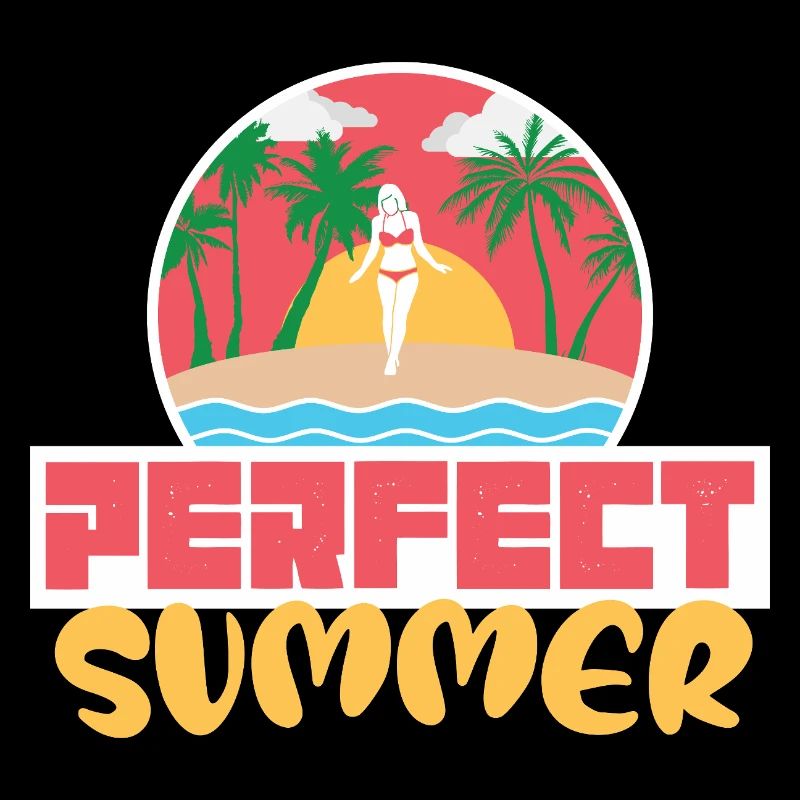 Perfect Summer Beach Sunset Retro Design