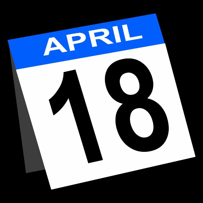 18. Geburtstag April Kalender