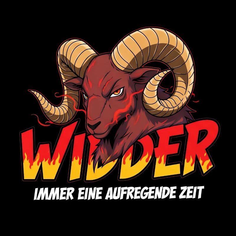 Aries with flame text