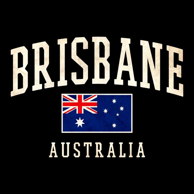Brisbane Australia Vintage Flag Design