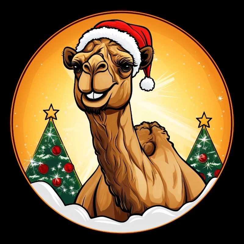 Kamele Weihnachten / Weihnachtsmann Kamel