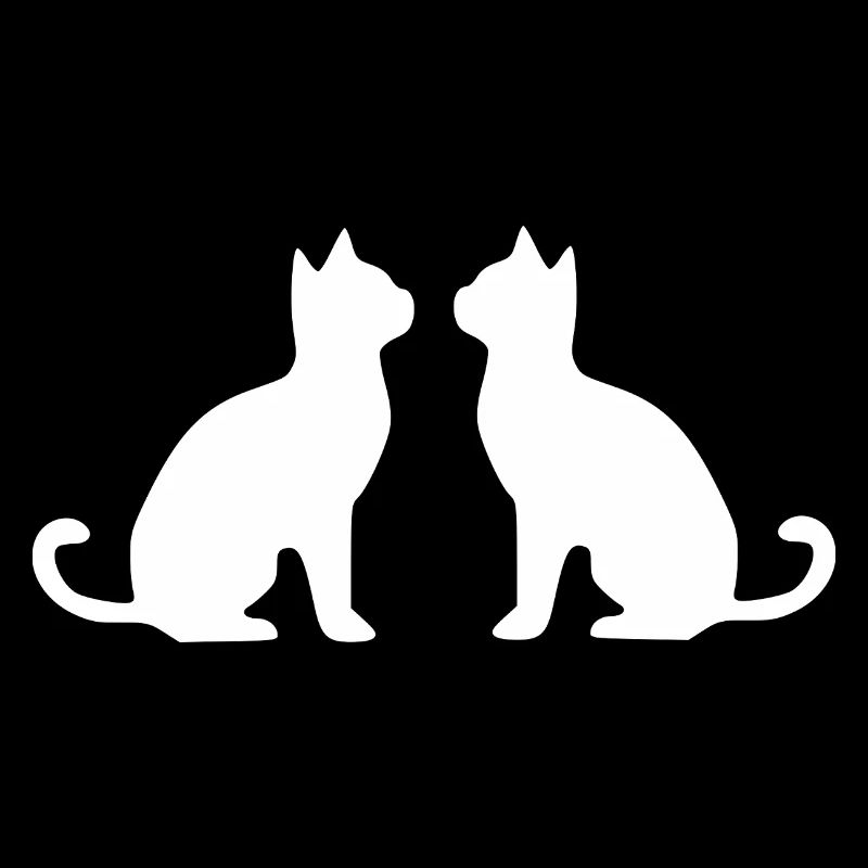 Cat Silhouette White Gift Cat Lover