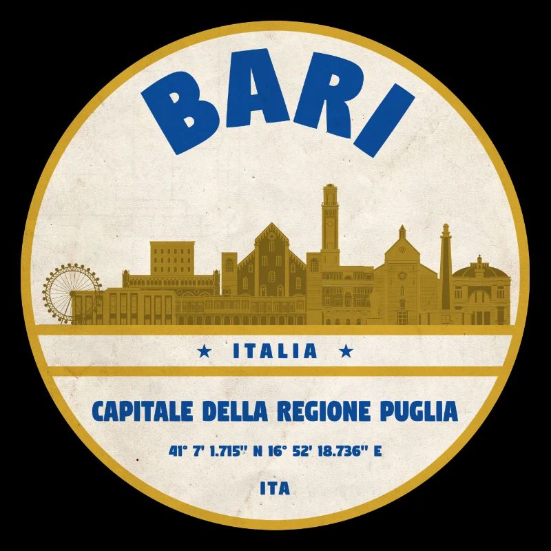 Bari Skyline Vintage Abzeichen