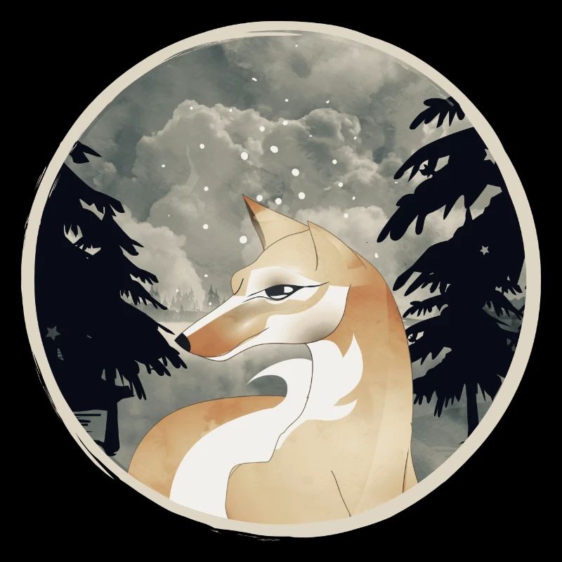 Fox Patch in Vintage Style Hand Drawn