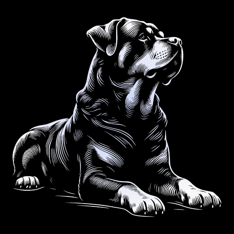 Rottweiler couché