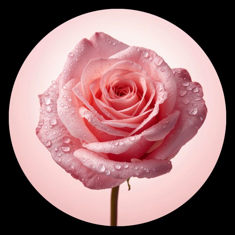 Delicate Pink Roses with Dew