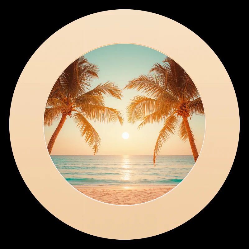 Sunset on the palm beach