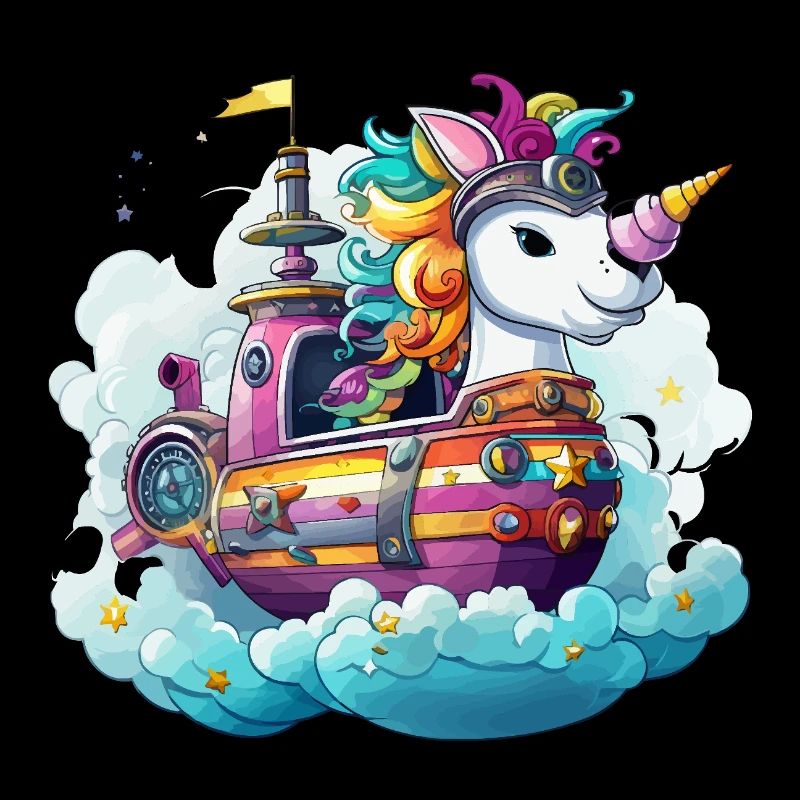 Bunter Einhorn-Schifftraum