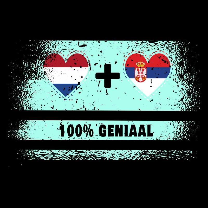 Serbie et Pays-Bas 100% Genius flag
