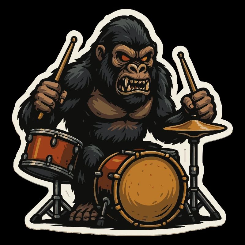 Dschungelgorilla mit Schlagzeug