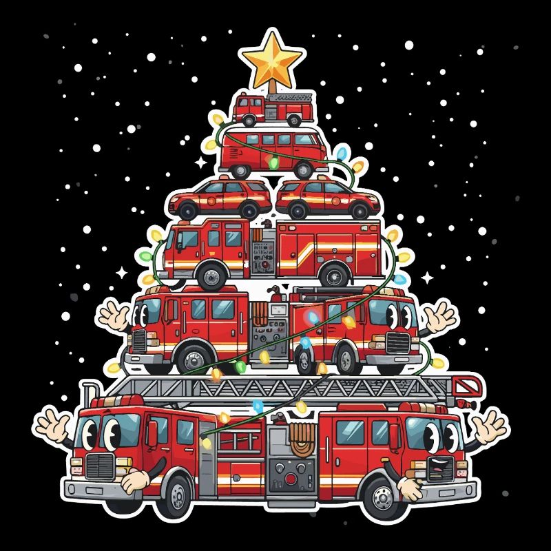 Arbre de pompier drôle Joyeux Noël Gesc