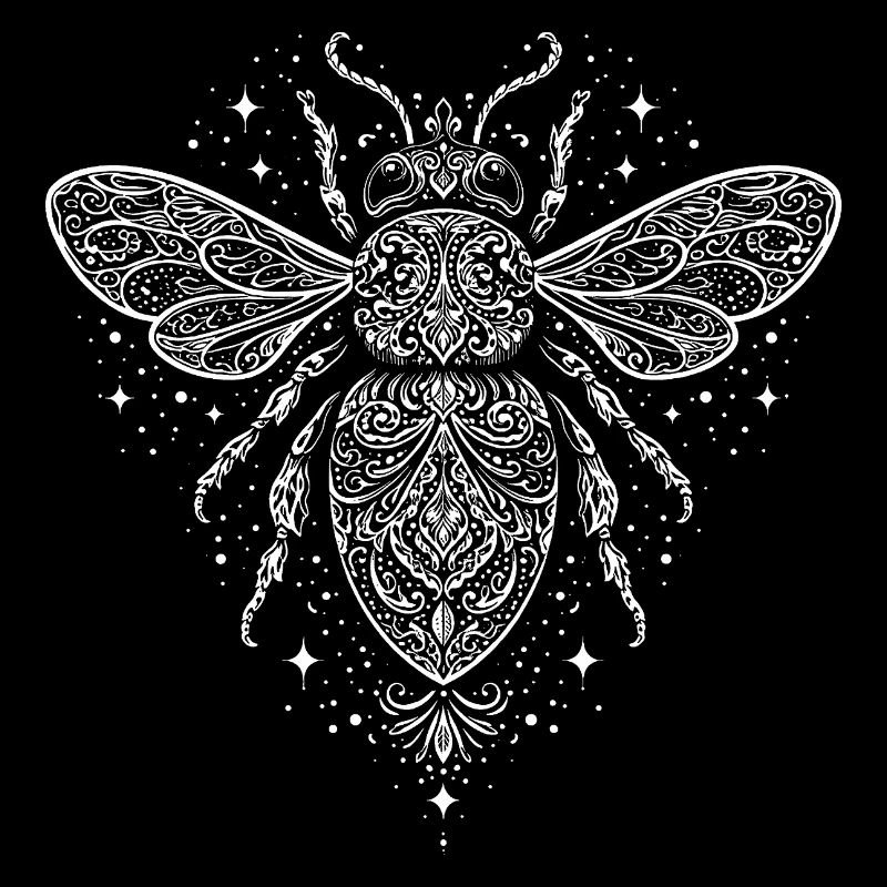 Ornamental bee with stars