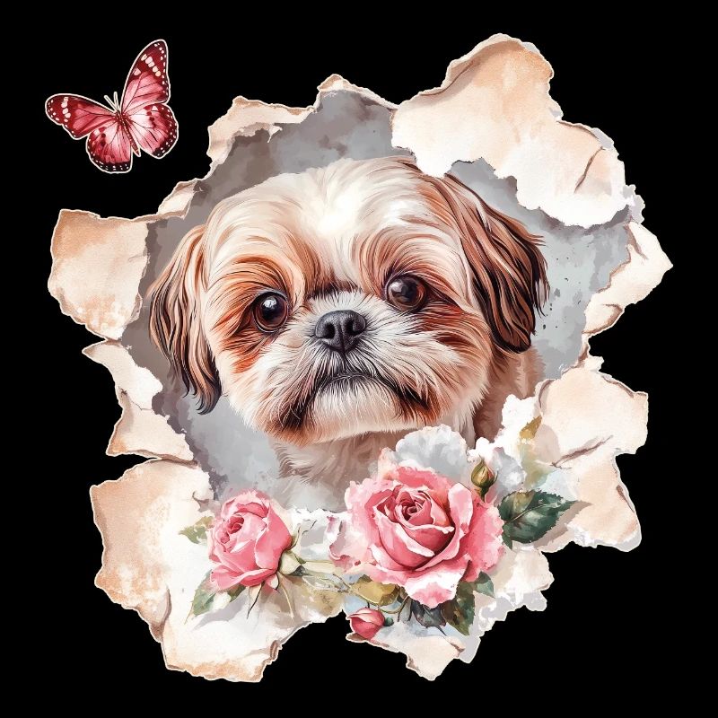 Shih Tzu avec Papillon