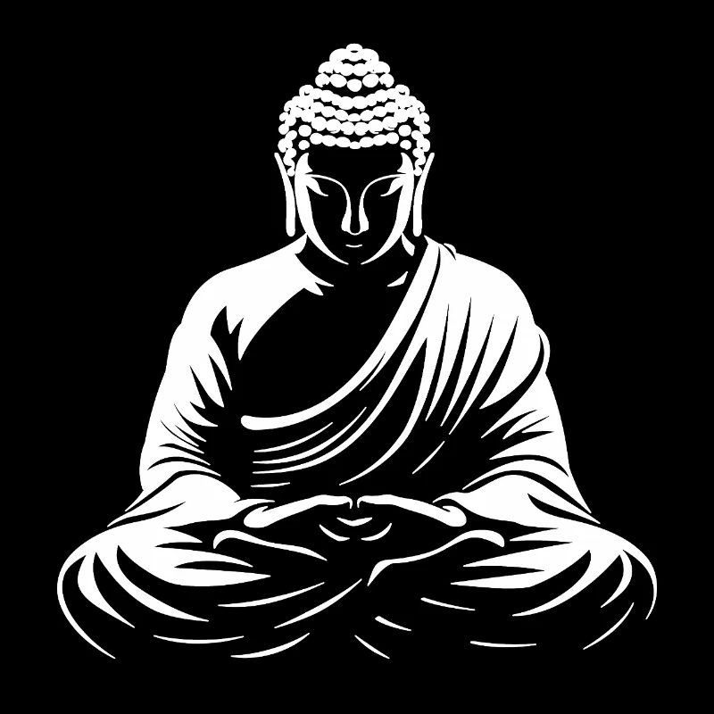 Buddha in meditation white