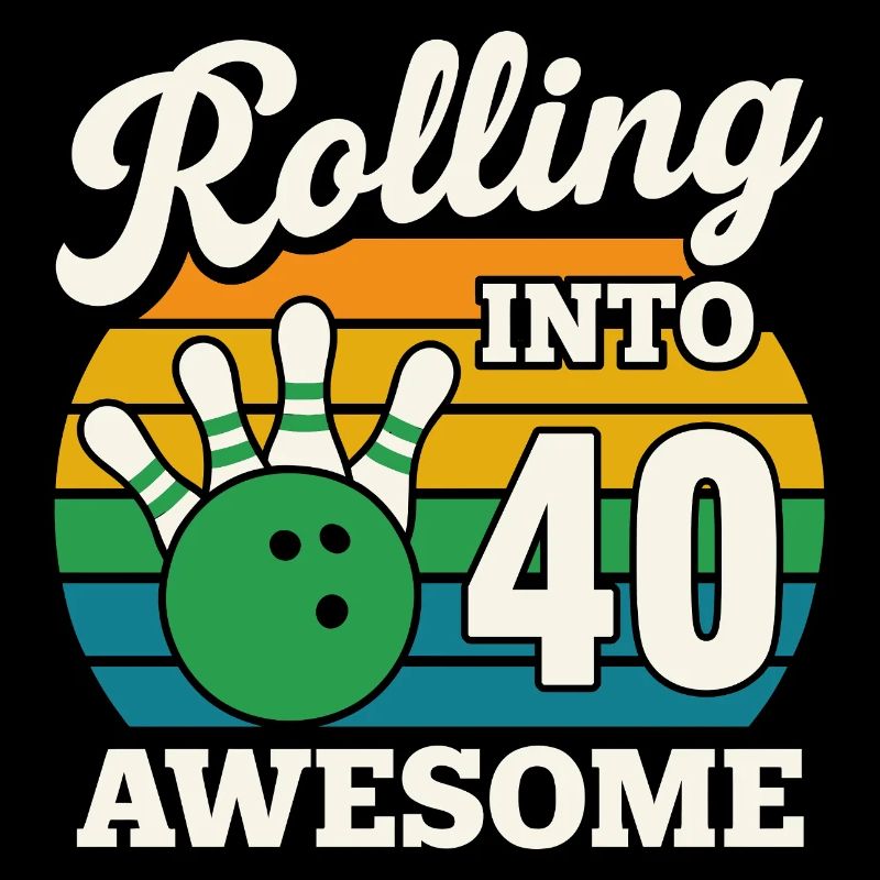 Retro Bowling 40th Birthday Design