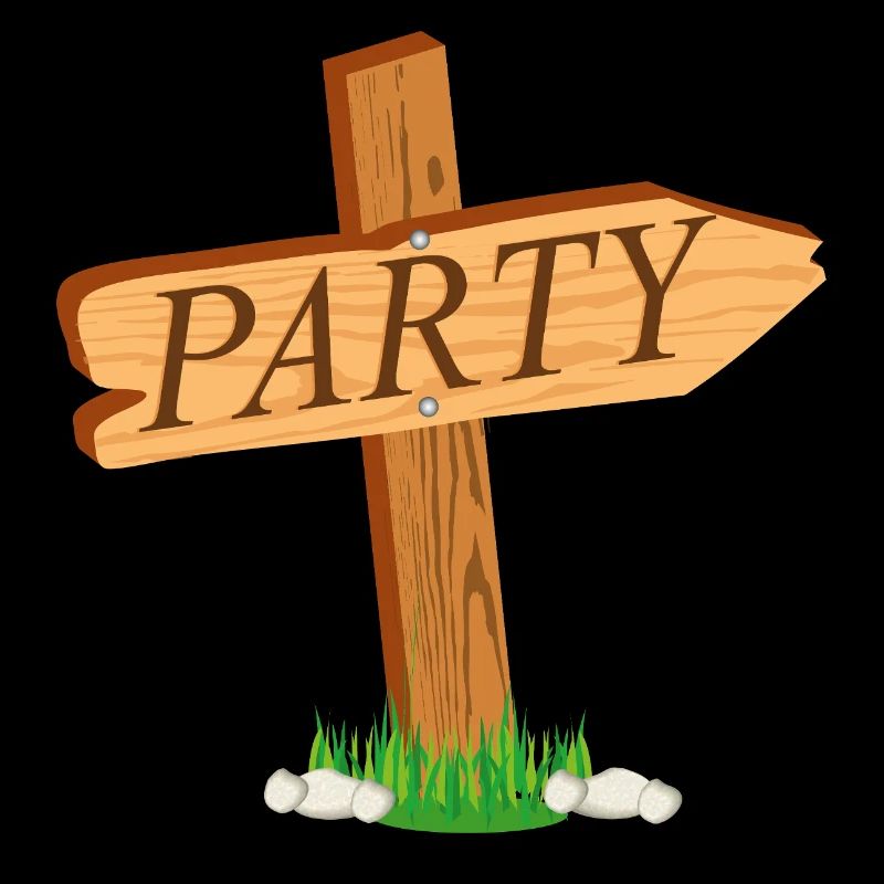 panneau indicateur simple avec l’inscription « PARTY »
