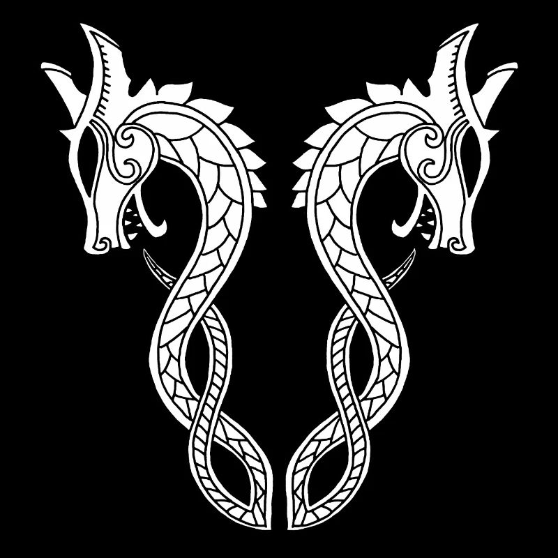 Dragon blanc à deux têtes